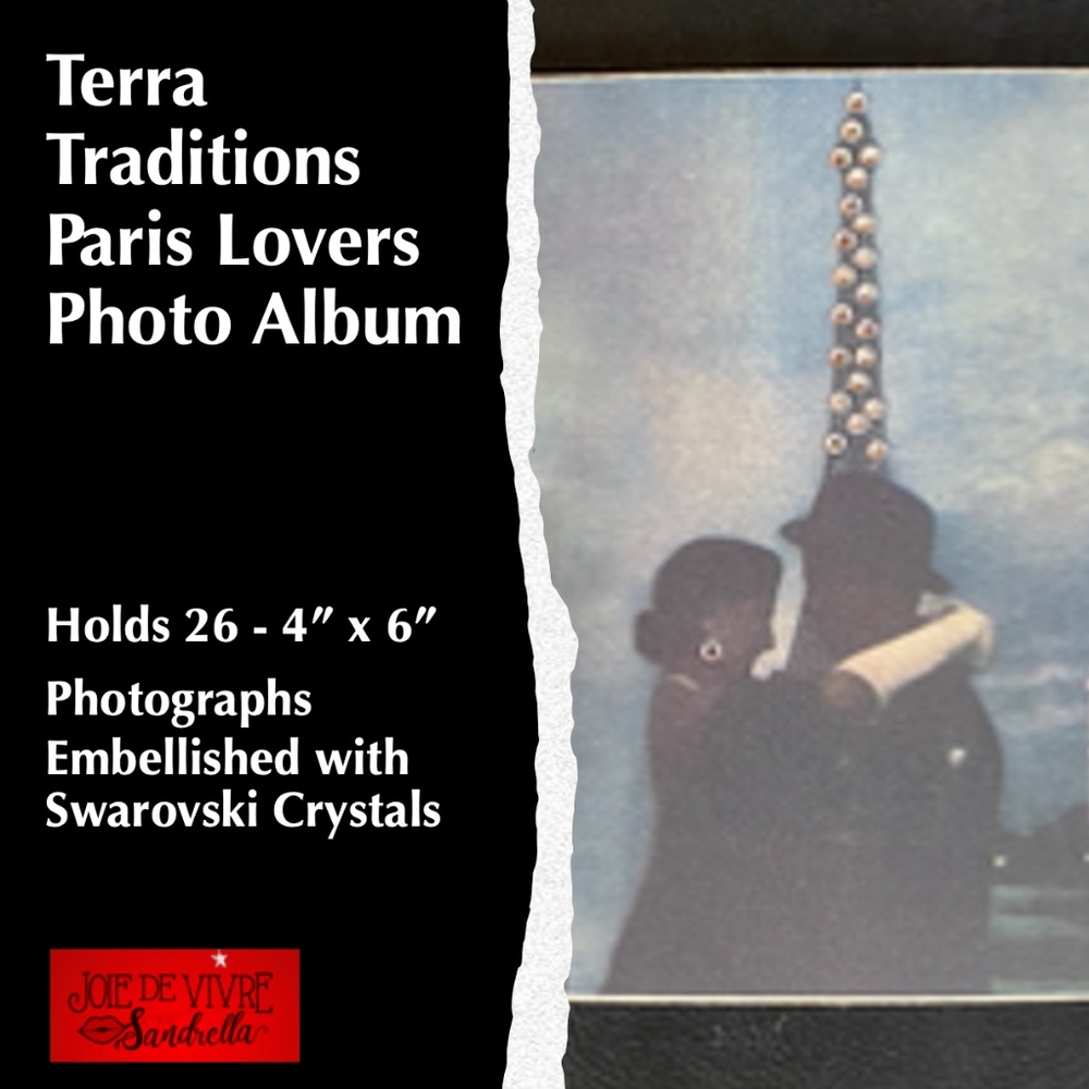 Terra Traditions Photo Album Paris Lovers+Eiffel Tower with Swarovski Crystals